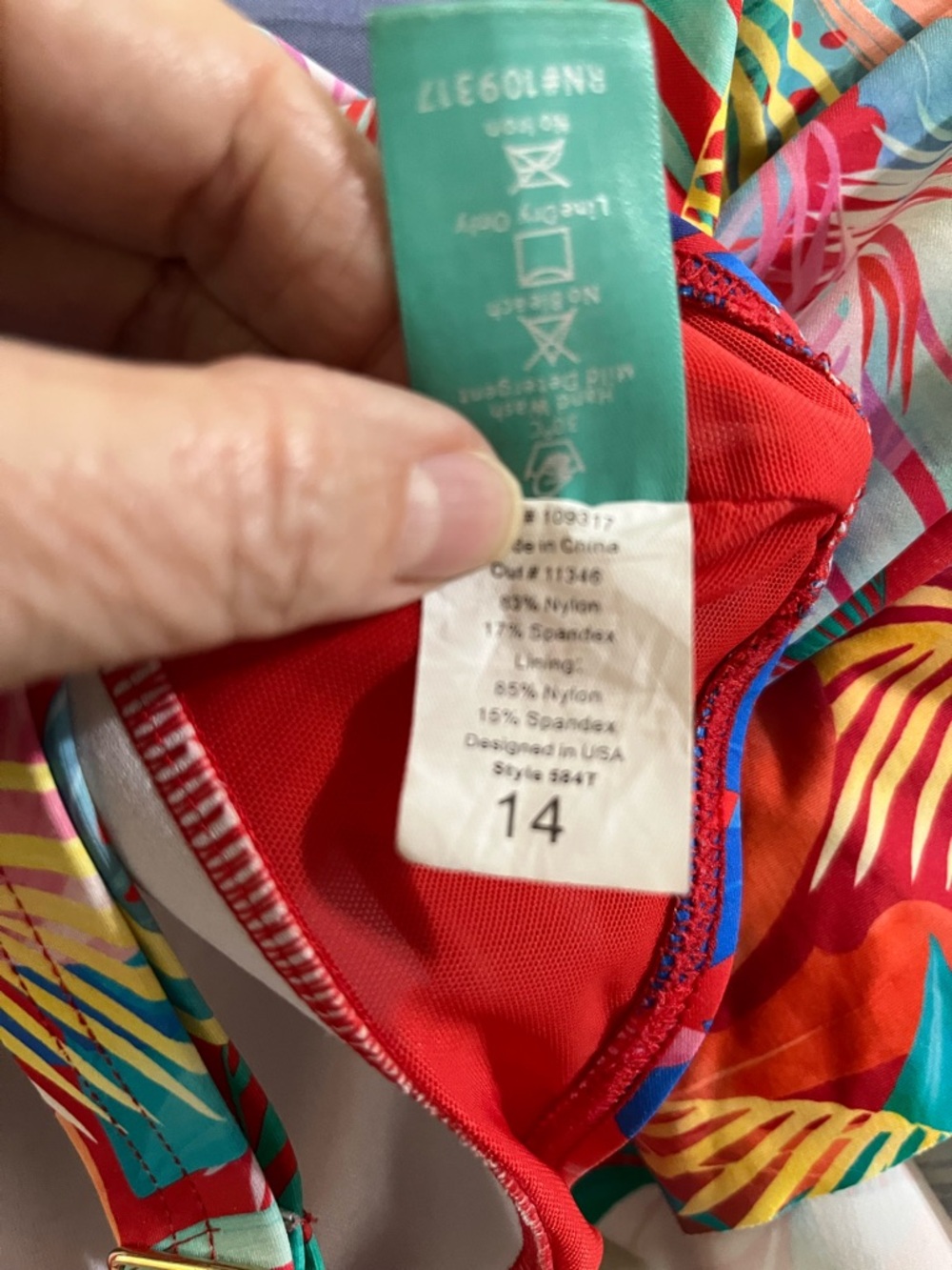 Sunsets Escape Tropical Sadie Tankini Top Sz 14 and Sporty Swim Skirt Sz XL - Picture 6 of 12